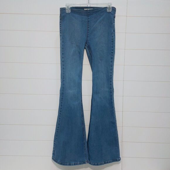 Free People We The Free Penny Pull-on Flare Jeans Women Size 28 Stretch Denim - Picture 3 of 13